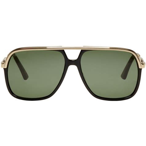 gucci black sensual romanticism aviator|Black Acetate Aviator Sunglasses With Grey Polarized Lens.